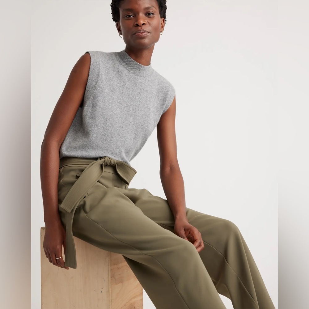 Quince Stretch Crepe Paperbag Pants size 2 NWT - Picture 2 of 6